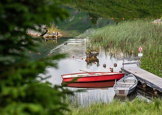 Rowing on Lake Körbersee.