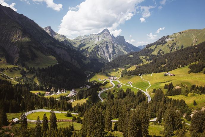 Schröcken Blick Richtung Künzelspitze