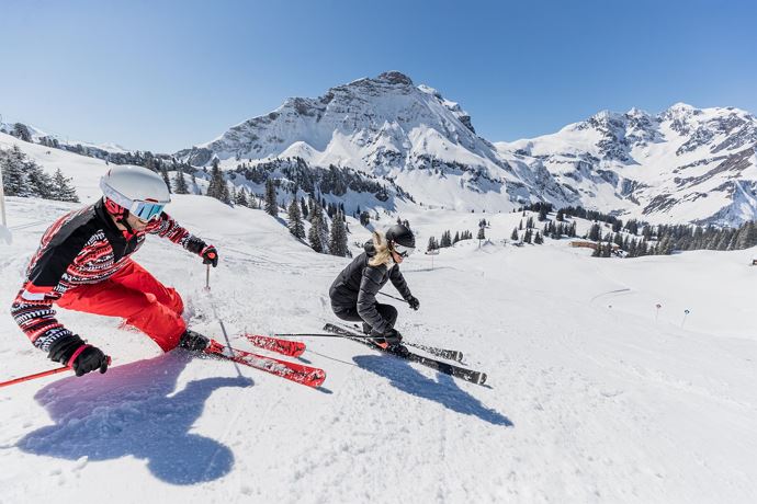 Skifahren mit Panorama